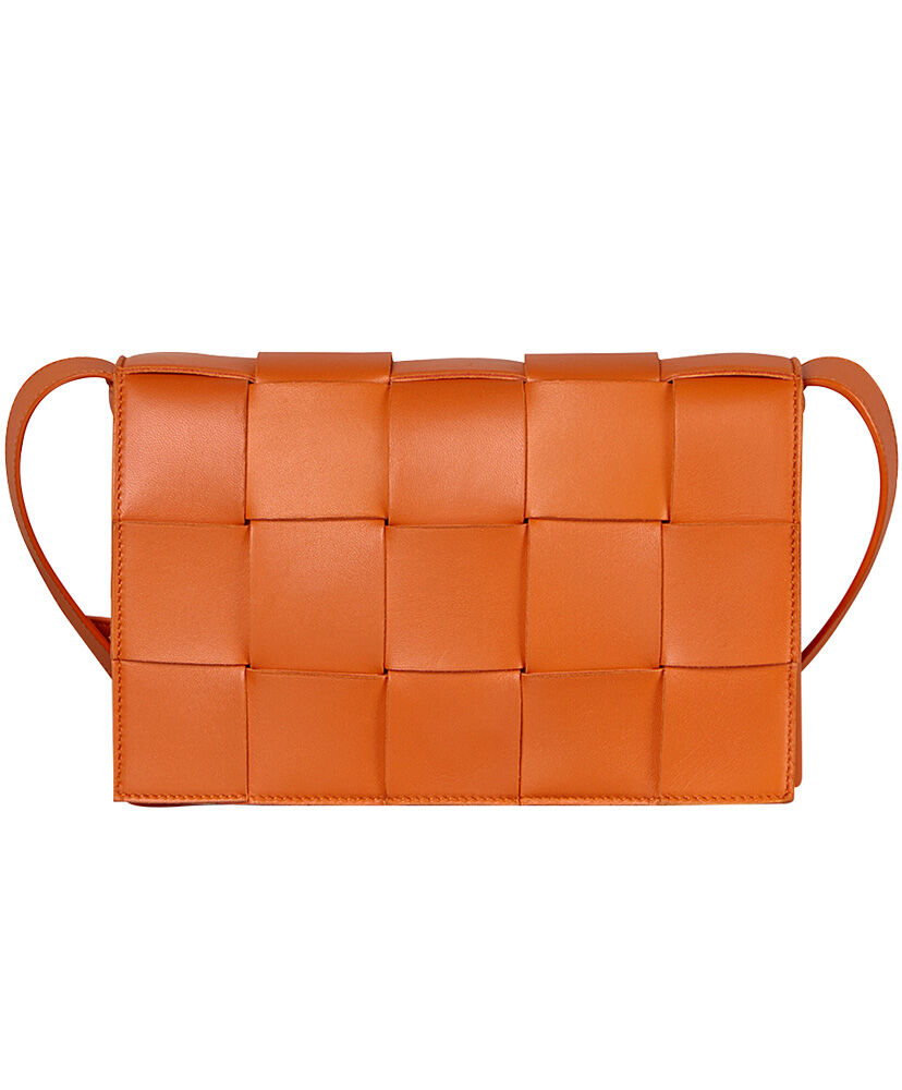 Bottega Veneta Cassette Crossbody Bag Lambskin Orange